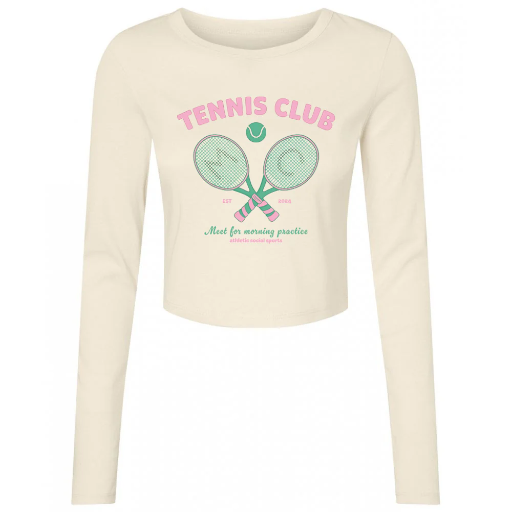Tennis Club Micro Rib Long Sleeved Tee - Image 4