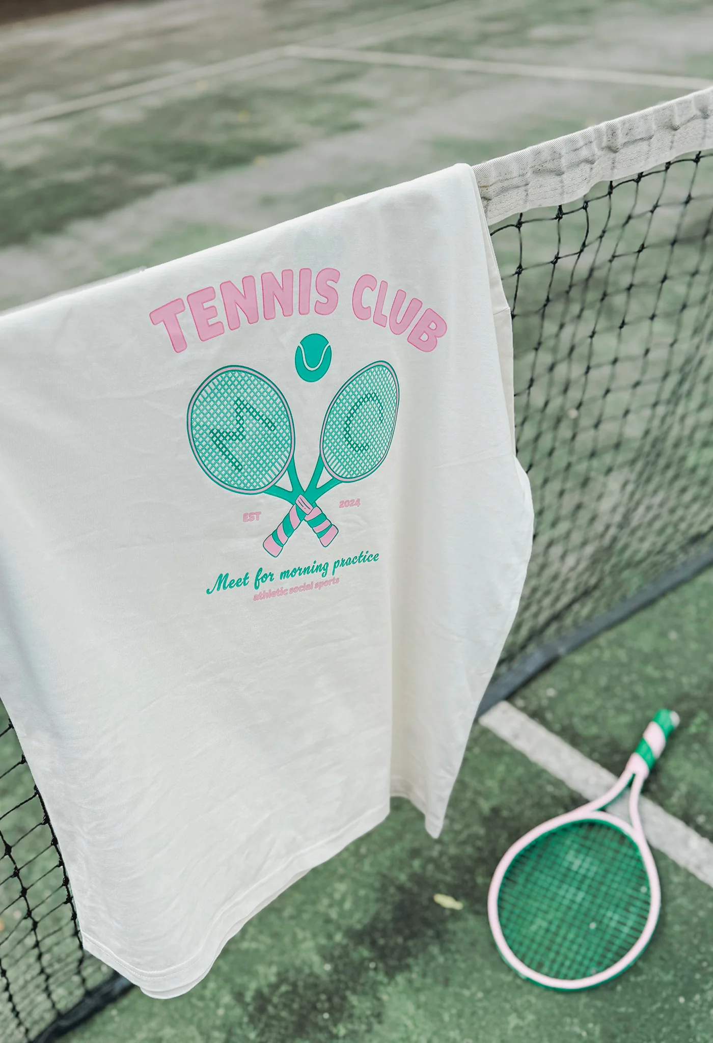 Tennis Club Oversized Organic Cotton T-Shirt - Image 4