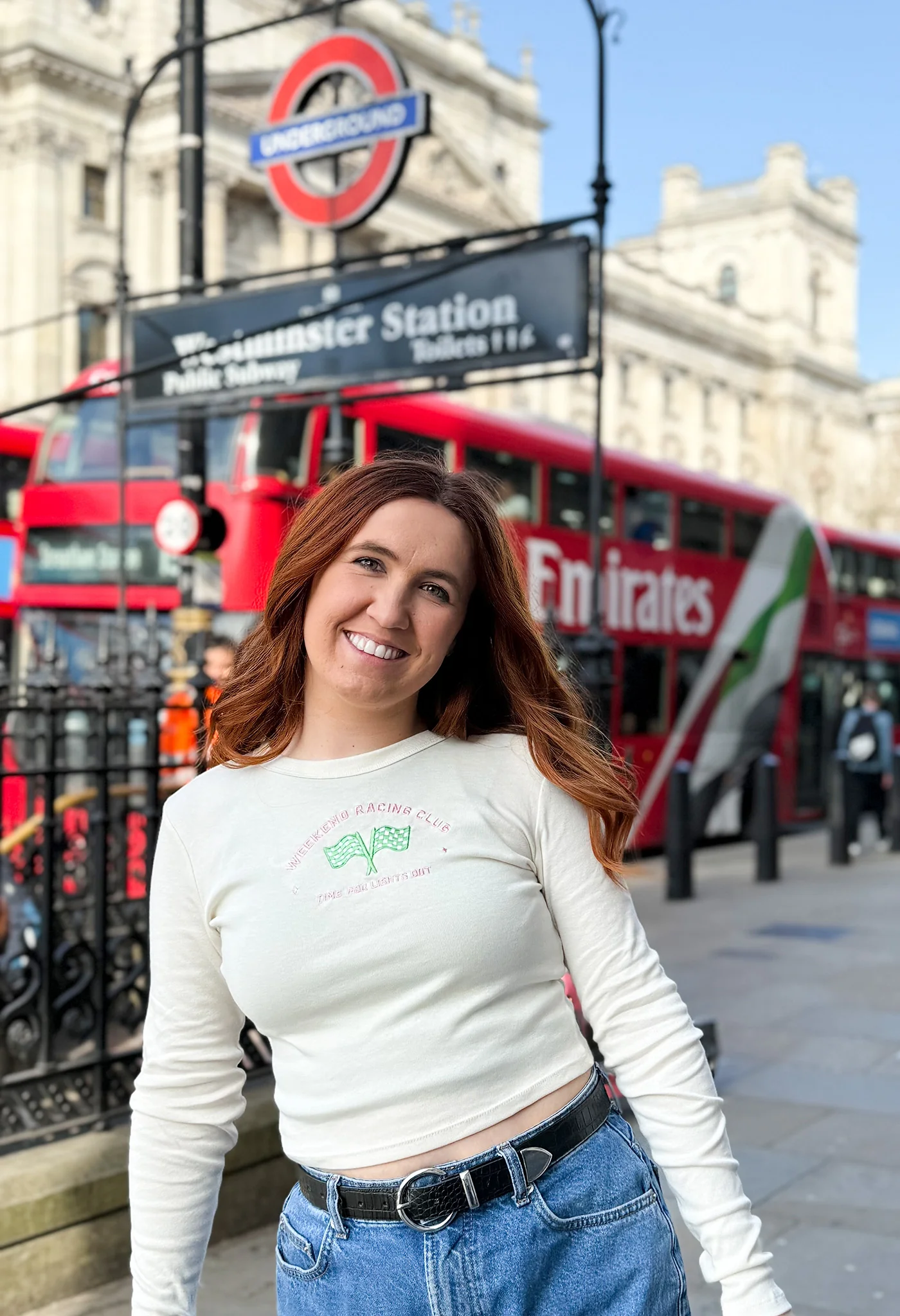 Weekend Racing Club Embroidered Micro Rib Long Sleeved Tee - Image 3