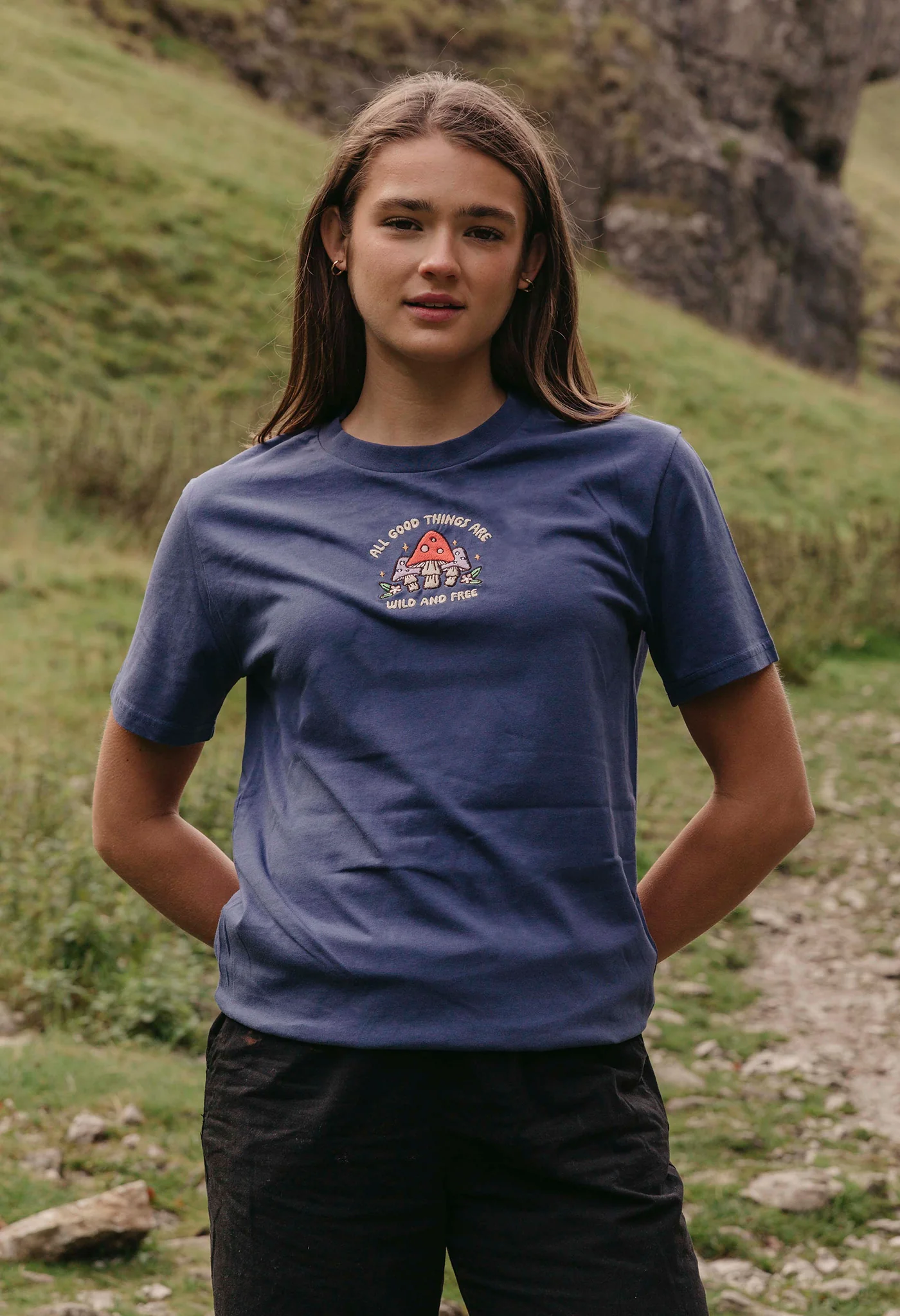 Wild Mushrooms Embroidered Organic Cotton T-Shirt - Image 6